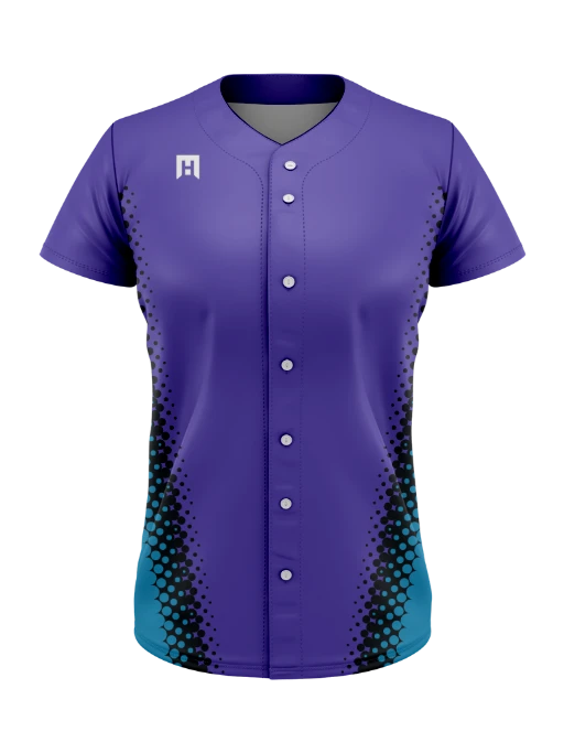 Softball Faux Full-Button Cap Sleeve